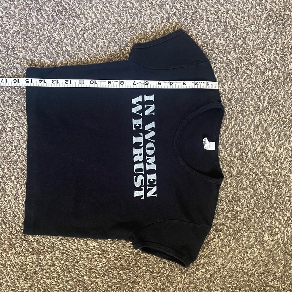 Black Graphic Women's Crop Top - Picture 6 of 7